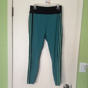 Teal and Black Striped Leggings